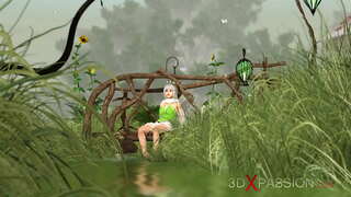 Sex fierbinte! Excitat zână frumoasă și gnome în sat