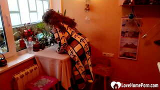 Ella llevaba caliente ropa interior y medias, así que tuve para follar duro